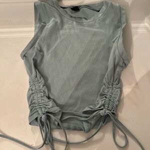 GREEN SMALL SHEIN TANK TOP, WITH  CINCHED ON THE SIDE WITH TIES